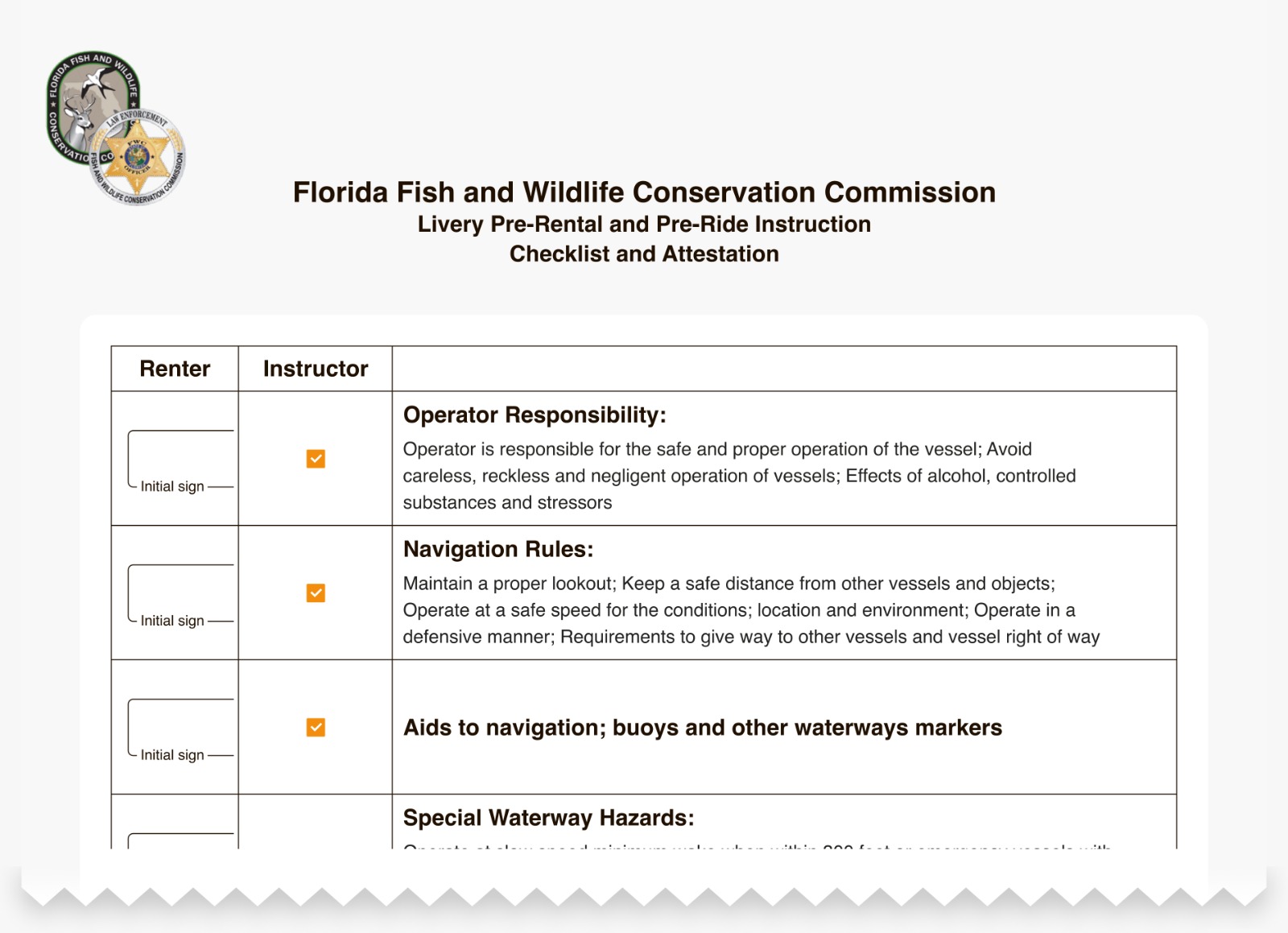 Florida: The Importance of the FWC Attestation Form for Renters and Liveries